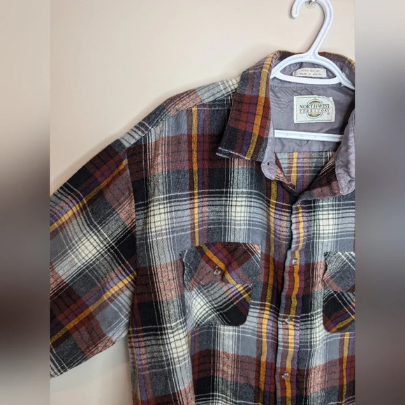 Vintage Northwest Territory Plaid Flannel Button Down Top Men's 3XL - Picture 7 of 8